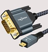 Twozoh Micro HDMI to VGA Cable 3.3FT, Gold-Plated & Braided Micro HDMI VGA (Male to Male) Support...