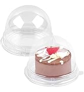 TOFLEN Mini Dessert Containers with Dome Lids, 100Pcs Clear Plastic Individual Oreo Cookie holder...