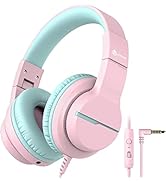 iClever HS19 Kids Headphones with Microphone for School, Volume Limiter 85/94dB, Over-Ear Girls B...