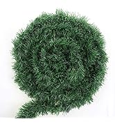 CCINEE 50 Feet Green Tinsel Garland Artificial Christmas Pine Decorative Garland Greenery Tinsel ...
