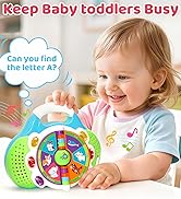 KIZZYEA Montessori Learning Toys for 1 2 3 Year Old Boys Girls, Musical Alphabet Flip Toy for Tod...