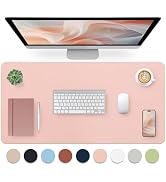 Bloss Pink Desk Mat, Waterproof Non-Slip Leather Desk Pad, Large Mouse Pad, Desk Writing Pad, Des...