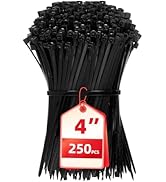 Cable Zip Ties, 250PCS Multi-Purpose Nylon Zip Ties, 4 Inch Self Locking Cable Ties,Self-Locking ...