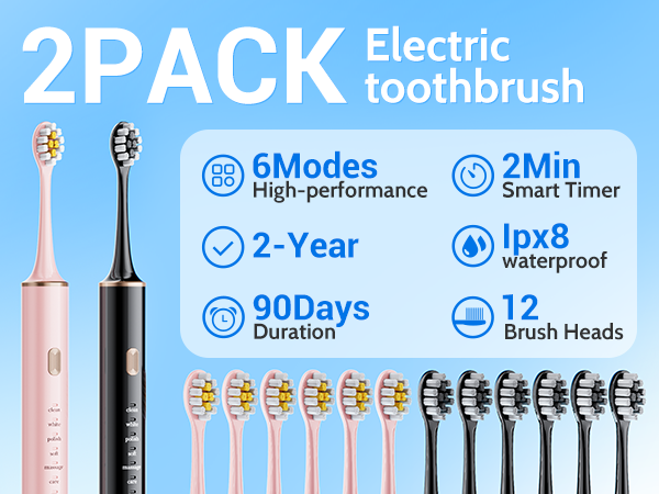 2 sets of electric toothbrushes
