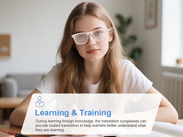Smart AI translation glasses for men & women, photochromic glasses perfect for learning & training