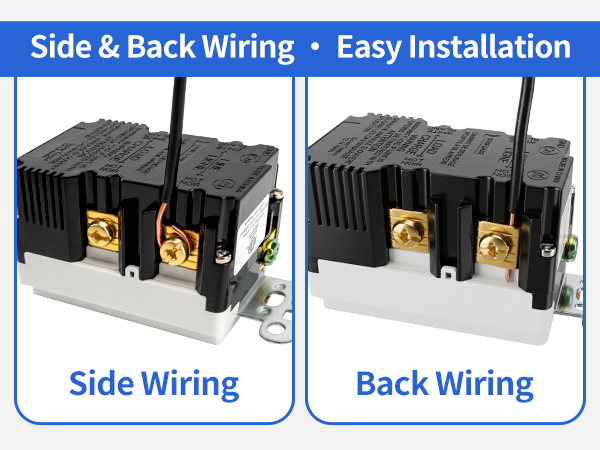 Supports back wiring and side wiring