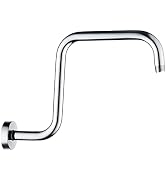 BRIGHT SHOWERS 13 Inch Shower Head Extension Arm with Flange S Shaped High Rise Extender, Long St...