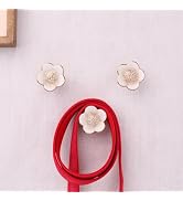Indian Shelf 3 Flower Hooks with 1 Wood Planks, Decorative DIY Coat Rack Wall Mounted (Screw + Ad...