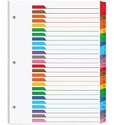 Enday Alphabet Dividers for 3 Ring Binder, Binder Divider Tabs A-Z, Binder Dividers with Tabs Alp...