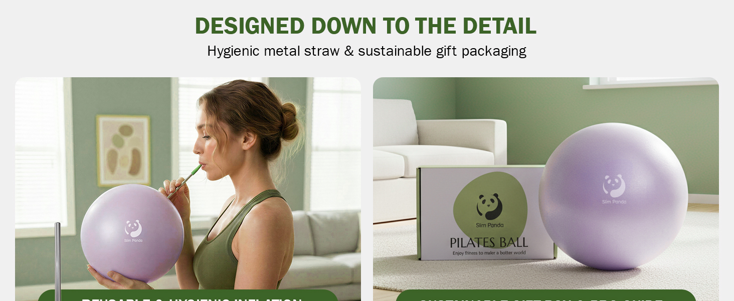 Text reads 'DESIGNED DOWN TO THE DETAIL', 'Historic nickel-arc & sustainable all packaging'. Product display showing two purple circular cushion/massage devices with herb branding, displayed with lifestyle photography and packaging.