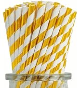 Gold Striped Straws