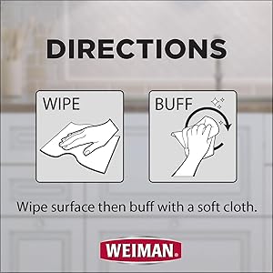 Wipe Surface Then Buff With a Soft Cloth