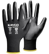KAYGO Work Gloves Nitrile Coated, 12 Pairs KG12N,Seamless Knit, Protective Safety Work Gloves wit...