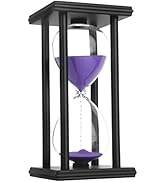 Hourglass Sand Timer,Black Wooden 30/45/60 Minute Sandglass Timer for Home,Desktop,Classroom Kitc...