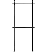 Floor to Ceiling Clothing Rack, 2 Tier Adjustable Heavy Duty Garment Rack, Metal Clothes Racks Cl...
