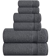 MyOwn 6 Piece Towel Set, 100% Combed Cotton - 2 Bath Towels, 2 Hand Towels, 2 Wash Cloths - 500 G...