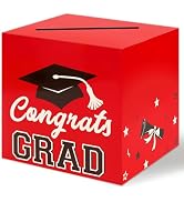 PatiCool Red and Black Graduation Decorations Card Box - 400 gsm Thicken Paper, Larger Size 8.97 ...