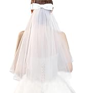 YAEISM Bridal Veil Bow Bachelorette Party Veil White Bow Wedding Veil Clip Elegant Tulle Double L...