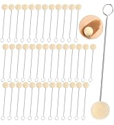 TLKKUE 60Pcs Wool Daubers with Metal Handle, Wool Daubers Ball Brush, Leather Dye Applicator, Lea...