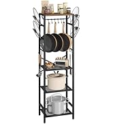 MAHANCRIS 4-Tier Pot Rack, Pots and Pans Organizerand for Kitchen, Lid Organizer Rack with U-Shap...