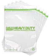 REUSABLE STORAGE BAGS by Smelly Proof, Extra Large HEAVY DUTY 5-mils US-Made, BPA FREE Dishwasher...