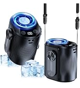 KIMMOO AI Portable Rechargeable Waist Fan with Ice Cooler, 24H Max Cooling, 100-Speed 20000RPM Tu...
