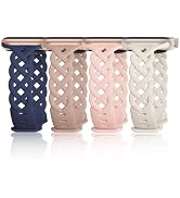 Slim Silicone Bands Compatible with Apple Watch Band 40mm 38mm 41mm 44mm 45mm 46mm 42mm Women Flo...