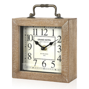 wooden table clock