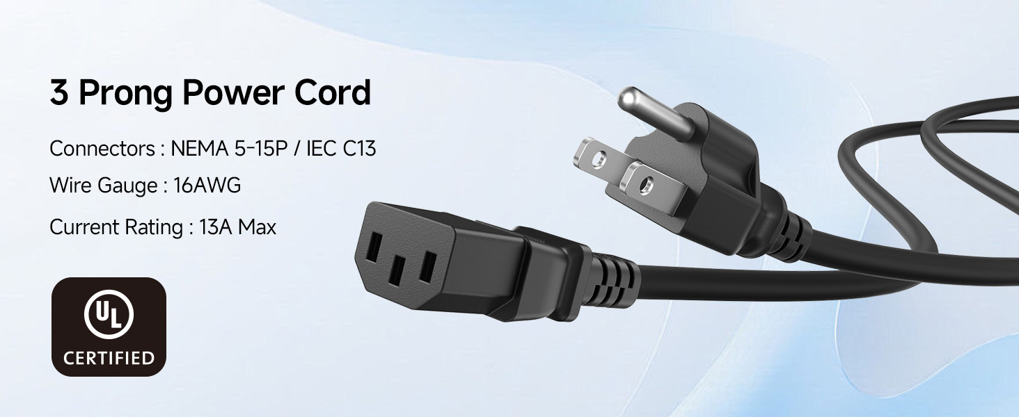 3 prong power cord