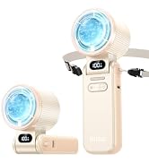 DIGIX Portable Handheld Turbo Fan with Ice Cooling, Rechargeable Personal Fan, Up to 15Hrs Coolin...