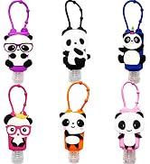 VHOPMORE 6Pcs Travel Size Kids Empty Hand Sanitizer Bottles with Keychain Holder Detachable Silic...