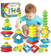 Montessori Toys for Toddlers Age 1, 2, 3, 4, 5 Years Old, 30 PCS Stacking Building Blocks Toys fo...