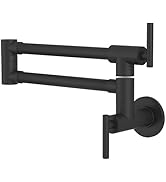 GIMILI Pot Filler Faucet Matte Black Wall Mount Folding Over Stove Double Joint Swing Arm Kitchen...