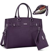 RAINSMORE Laptop Bag for Women 15.6 Inch Waterproof Leather Laptop Tote Bag Business Office Work ...