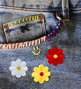LEEFONE 44 PCS Sunflower Flower Iron On Patch Sew-on Patches Embroidered Applique Decoration Patc...