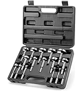COMOWARE Forstner Bit Set - 16 Pcs Forstner Drill Bits Set for Wood, Auger Opener Round Shank Dri...