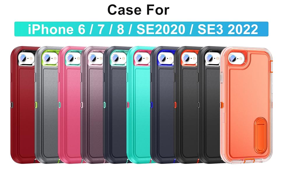 IDweel iPhone SE 2022 Case(3rd Gen),iPhone SE 2020 Case(2rd),iPhone 8/7/6S/6 Case Build-in Kickstand