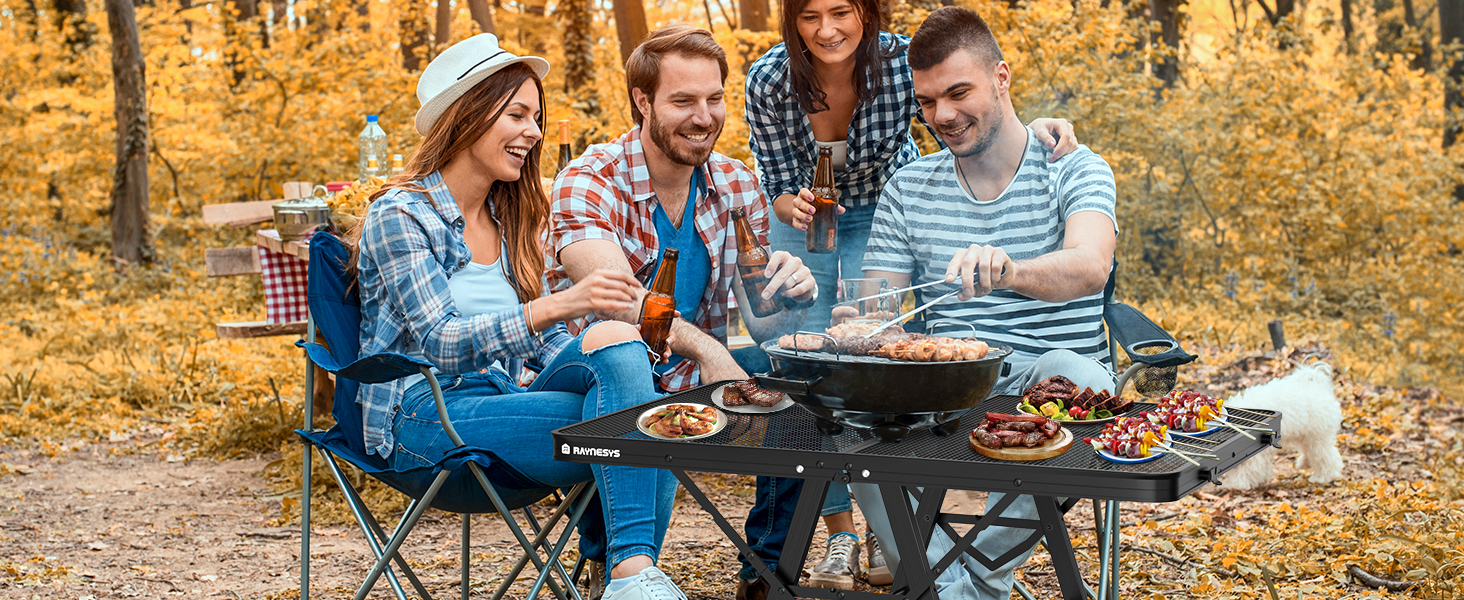 folding grill table