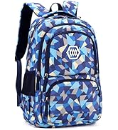 Geometric, Leaf or Galaxy Print Backpack for Girls-Boys Middle-School Elementary Bookbags