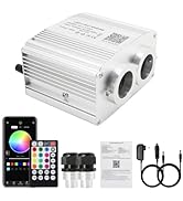 AKEPO 16W Car Home Dual-head Twinkle Fiber Optic Light Engine, Twinkle+APP Control+Music Activate...