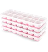 Ice Cube Trays 4 Pack, Airabc Silicone Ice Cube Trays with Removable Lid, Easy-Release Flexible 1...