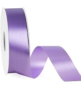 LaRibbons Lavender Stiff Floral Satin Ribbon 1.5 Inch x 100 Yards, Waterproof Polypropylene Ribbo...