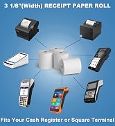 BESTIKER 3 1/8 x 230ft Thermal Paper 32 Rolls - 80mm Receipt Cash Register Paper, Fits Credit Car...