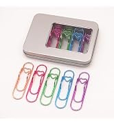 NELJIBEHU 15 Pcs Metal Pen Holder Clips for Notebook, Planner Accessories, Heart Paper Clips