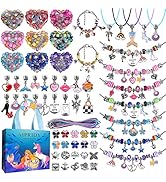 AIPRIDY Charm Bracelet Making Kit,DIY Craft for Girls, Unicorn Mermaid Crafts Gifts Set for Arts ...