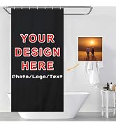 OHAJPAK Custom Shower Curtain Photo Bathroom Curtains Personalized Logo Text Waterproof Fabric Wa...