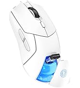 FMOUSE Wireless Gaming Mouse for Laptop, Ergonomic Bluetooth Mouse with Tri-Mode (Dual Bluetooth ...