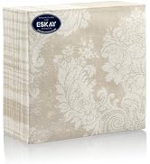 Royal White Premium Linen-Feel Disposable Paper Dinner Napkins, Opulent Design, For Upscale Dinne...