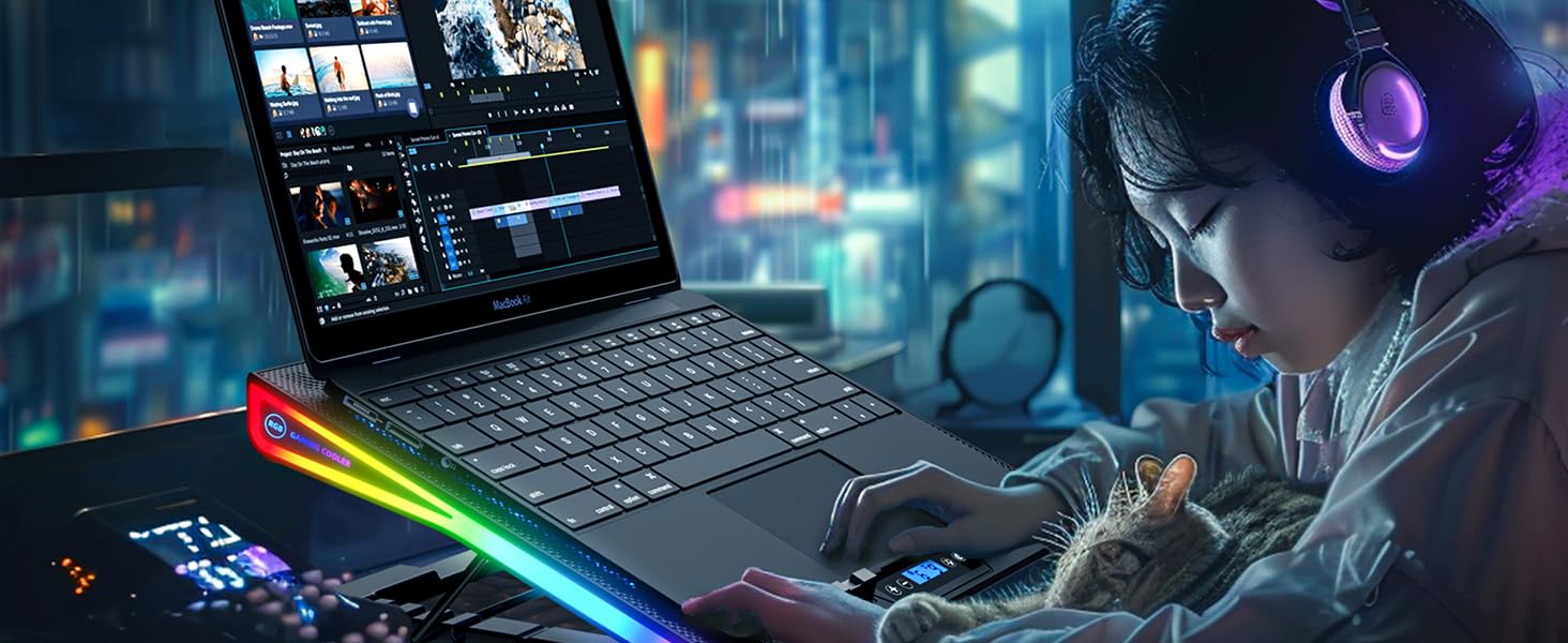 laptop cooling pad for gaming laptop alienware dell hp asus game laptops rgb lights mvp victory mat