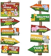 Hooqict 20 Pieces Safari Party Sign for Welcome to Jungle Safari Theme Party Decorations Directio...